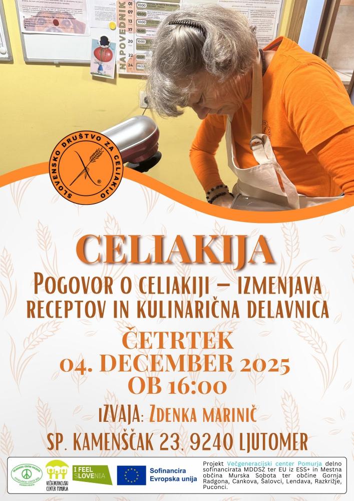 Pogovor o celiakiji - izmenjava receptov in kulinarična delavnica