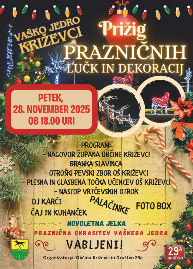 PRIŽIG PRAZNIČNIH LUČK IN DEKORACIJ