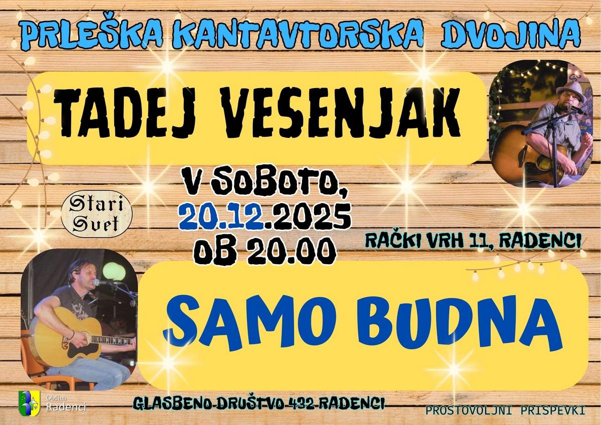 Prleška kantavtorska dvojina - Tadej Vesenjak in Samo Budna