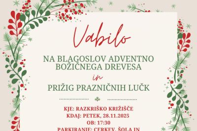 Blagoslov adventno-božičnega drevesa s prižigom lučk