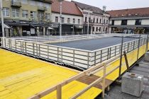Postavljanje drsališča v Ljutomeru
