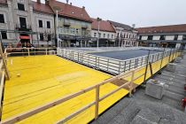 Postavljanje drsališča v Ljutomeru