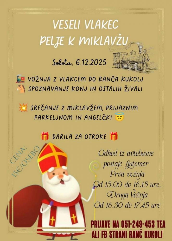 Veseli vlakec pelje k Miklavžu