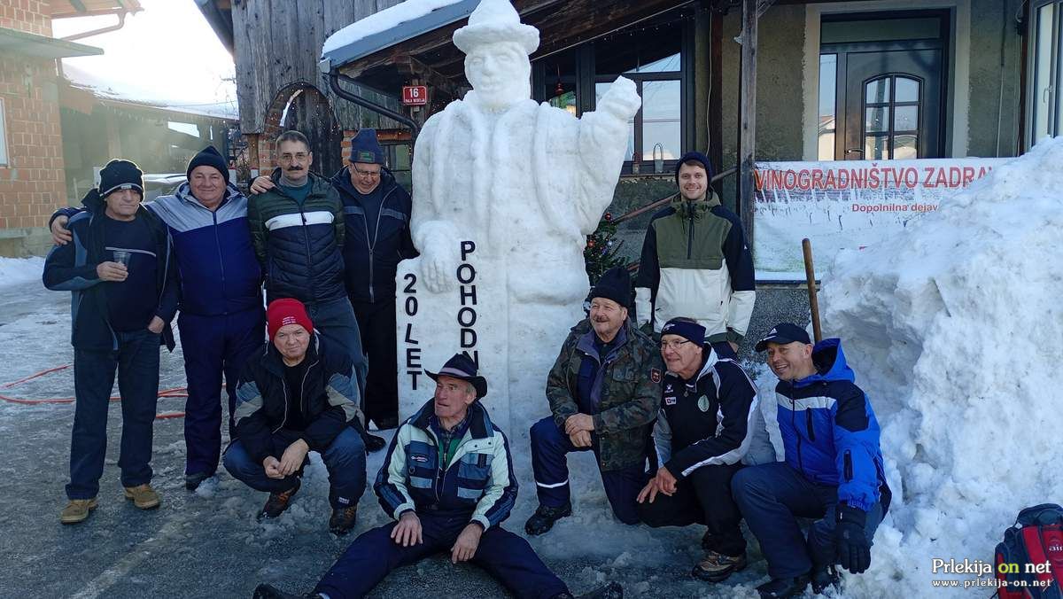 Snežna skulptura v središču Male Nedelje