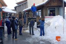 Snežna skulptura v središču Male Nedelje