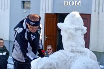 Snežna skulptura v središču Male Nedelje