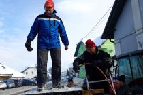 Snežna skulptura v središču Male Nedelje