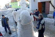 Snežna skulptura v središču Male Nedelje
