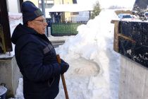 Snežna skulptura v središču Male Nedelje