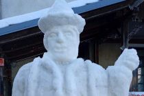 Snežna skulptura v središču Male Nedelje