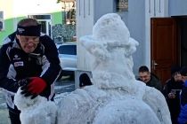 Snežna skulptura v središču Male Nedelje