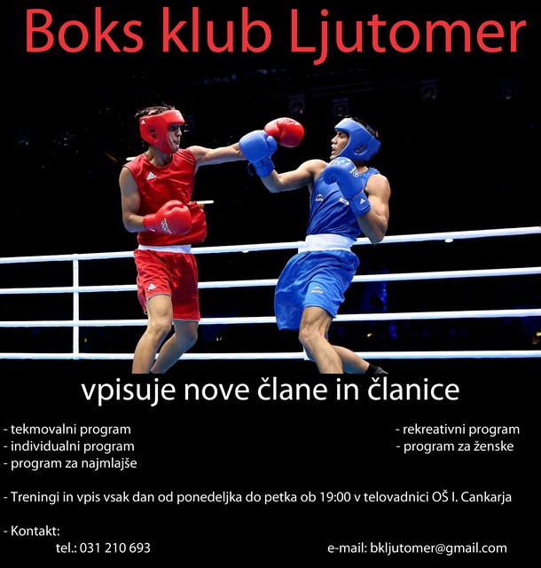 Boks klub Ljutomer vpisuje nove člane Boks klub Ljutomer vpisuje nove člane