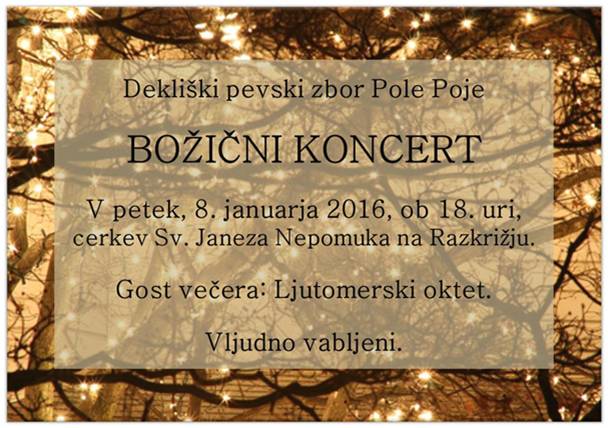 Božični koncert Dekliškega pevskega zbora PolePoje Razkrižje