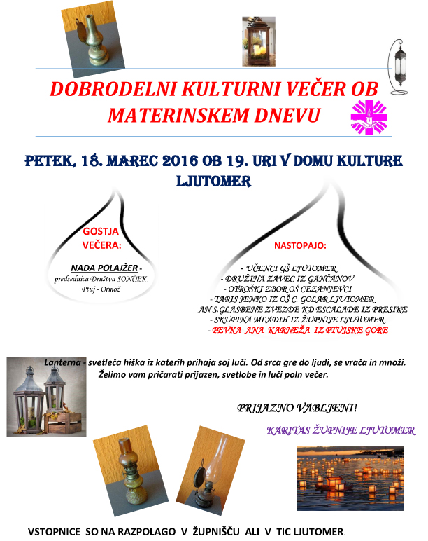 DOBRODELNI KULTURNI VEČER OB MATERINSKEM DNEVU