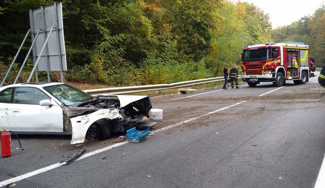 Prometna nesreča na obvoznici, foto: PGD Ormož