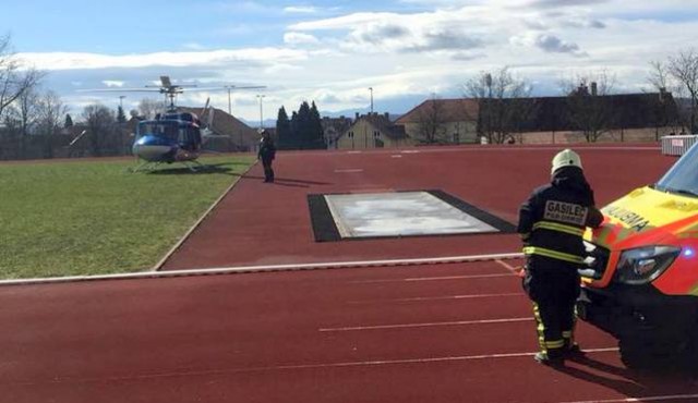 Helikopter v Ormožu, foto: PGD Ormož