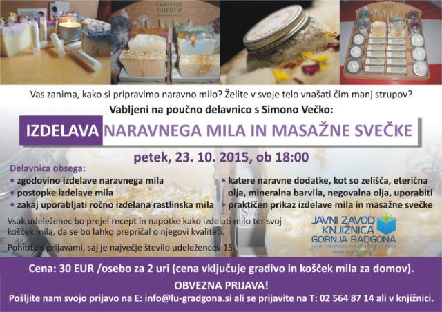 IZDELAVA NARAVNEGA MILA IN MASAŽNE SVEČKE