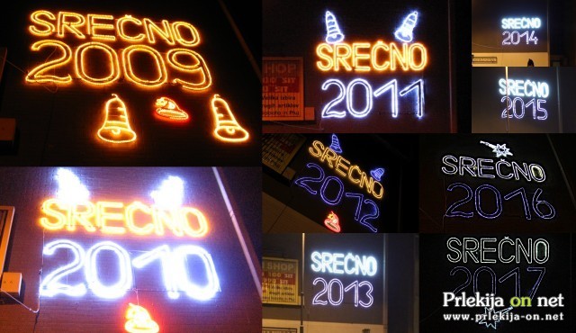 Napis »Srečno« v Ljutomeru od 2008 do 2016 Napis »Srečno« v Ljutomeru od 2008 do 2016