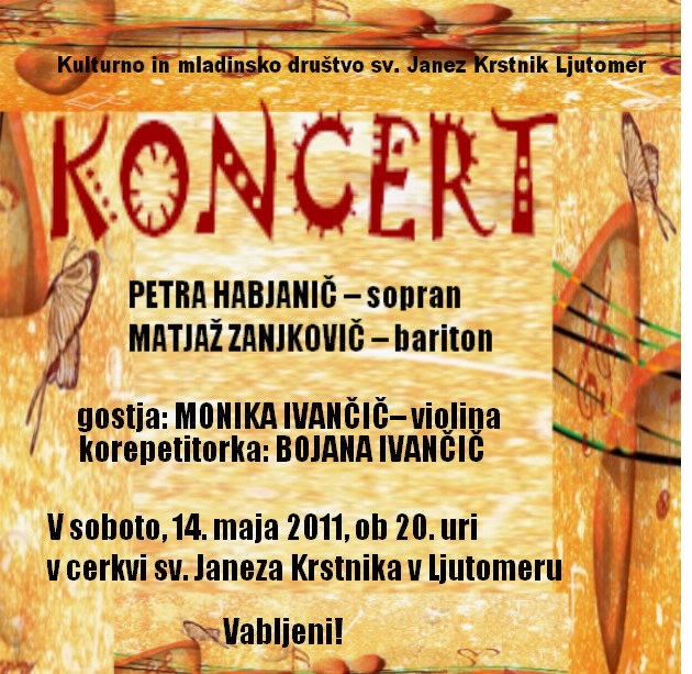 Vabilo na koncert Vabilo na koncert