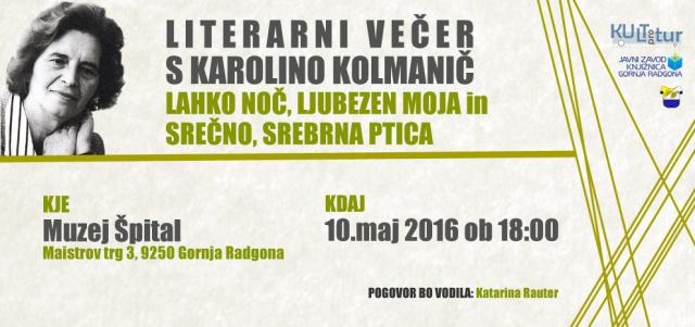 LITERARNI VEČER S KAROLINO KOLMANIČ