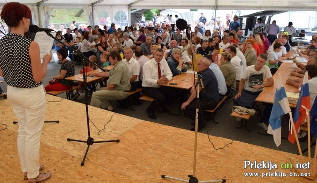 Zbrani v Gornjih Petrovcih, minister Dejan Židan v prvi vrsti