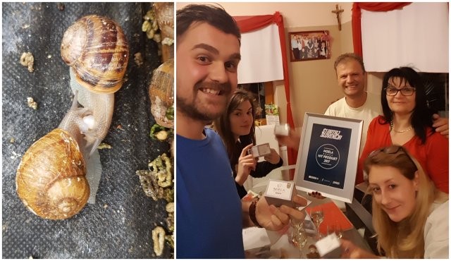 Družina Fras s svojo polžjo kremo Družina Fras s svojo polžjo kremo