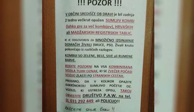 Plakat, ki opozarja na nevarnost Plakat, ki opozarja na nevarnost