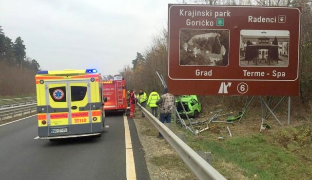Prometna nesreča na avtocesti, foto: PGD Gornja Radgona