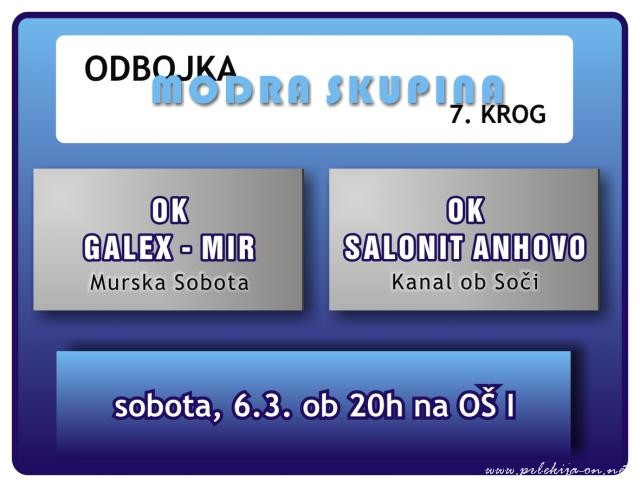 ODBOJKA Galex-Mir 7.krog (modra skupina)