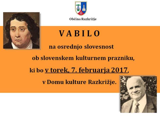 Osrednja slovesnost ob slovenskem kulturnem prazniku