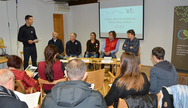 Tiskovna konferenca Okoljski vplivi hidroelektrarne Hrastje-Mota na Muri