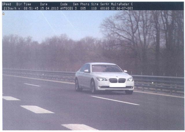 Hrvaški državljan je po pomurski avtocesti peljal s hitrostjo 213 km/h