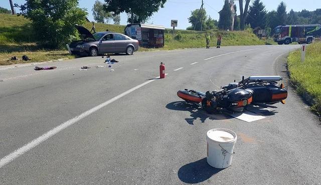 Trčenje je za motorista bilo usodno, foto: PGD Slovenska Bistrica Trčenje je za motorista bilo usodno, foto: PGD Slovenska Bistrica