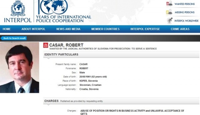 Robert Časar na spletni strani Interpola