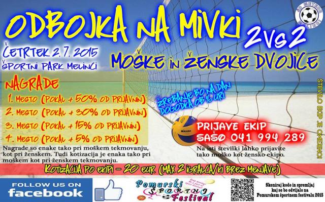 Pomurski športni festival - odbojka na mivki
