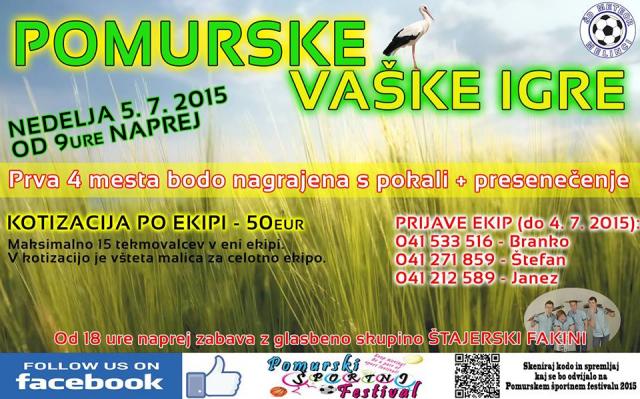 Pomurski športni festival - pomurske vaške igre s Štajerskimi fakini