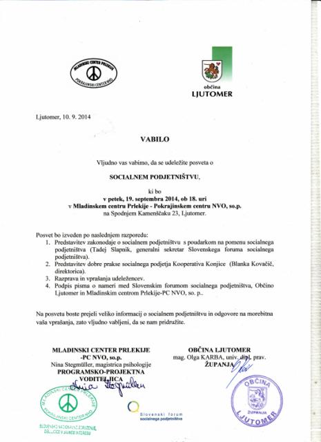 Posvet o socialnem podjetništvu