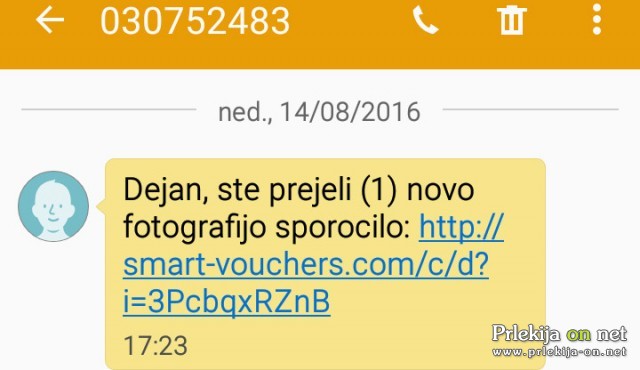 Povezave v SMS sporočilu ne odpirajte