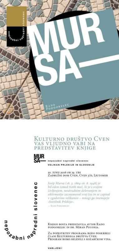 Predstavitev knjige Josip Mursa na Cvenu