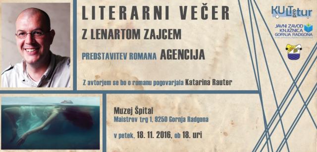 Predstavitev romana Agencija Lenarta Zajca