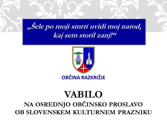 Prireditev ob slovenskem kulturnem prazniku