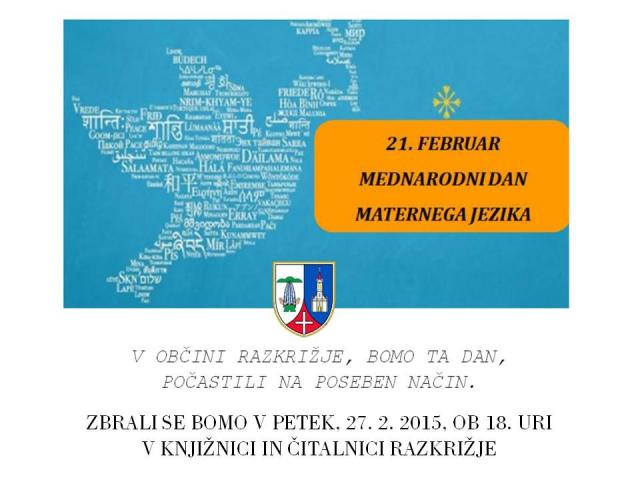 Prireditev posvečena mednarodnemu dnevu maternega jezika