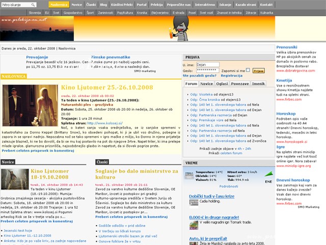 Prlekija-on.net leta 2008