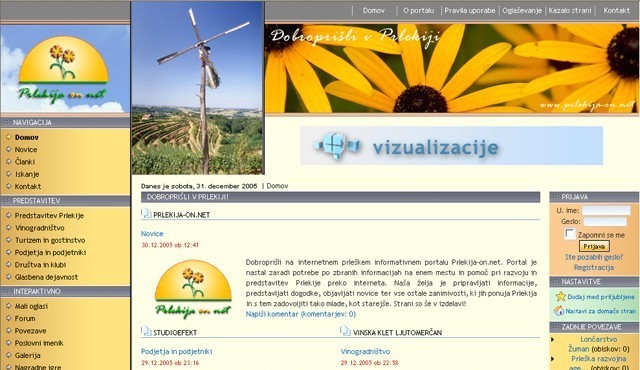 Tako je spletna stran izgledala leta 2005 Tako je spletna stran izgledala leta 2005