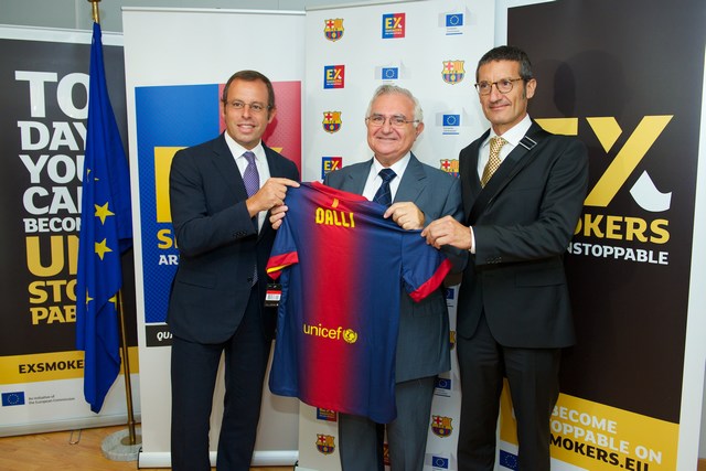 Sandro Rosell, John Dalli in dr. Jordi Monés