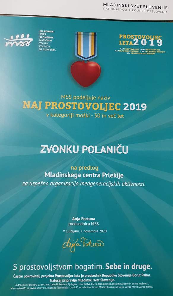 Naj prostovoljec Zvonko Polanič