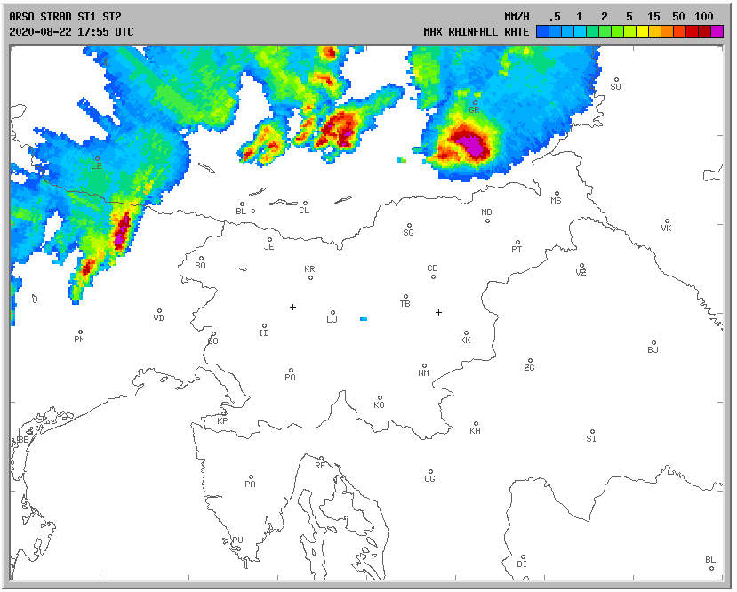 Radarska slika padavin