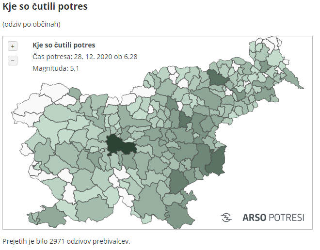 Potres smo čutili po vsej Sloveniji