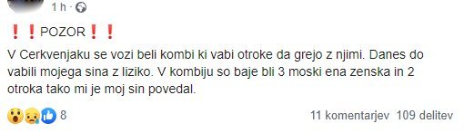 Zapis na Facebooku