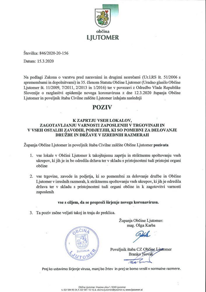 Poziv Občine Ljutomer Poziv Občine Ljutomer